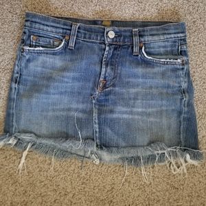 7 For All Mankind Size 27 Denim Mini Skirt